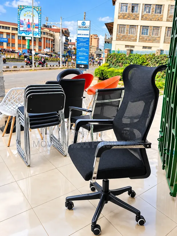 Premium Mesh Office Chair with Chrome Frame & Visitor Chairs - 1