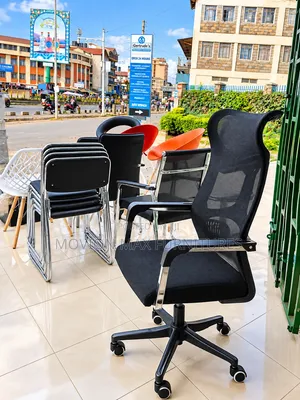 Kiti cha Ofisi cha Premium Mesh chenye Fremu ya Chrome na Viti vya Wageni