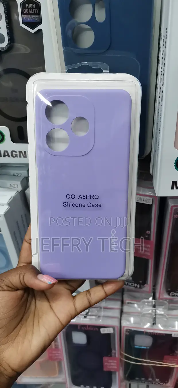 Purple Liquid Silicone Case for OPPO A5 - 1