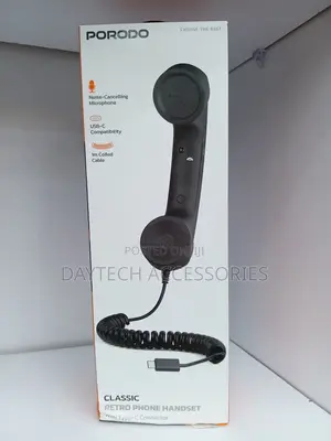 Porodo Classic Retro Simu Handset yenye Type-C Connector