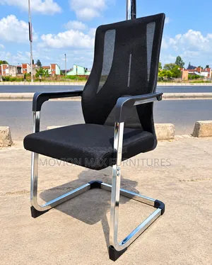 Kiti cha Wageni cha Mesh cha Kisasa chenye Fremu ya Chrome Cantilever