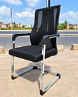 Kiti cha Wageni cha Mesh cha Kisasa chenye Fremu ya Chrome Cantilever - 5