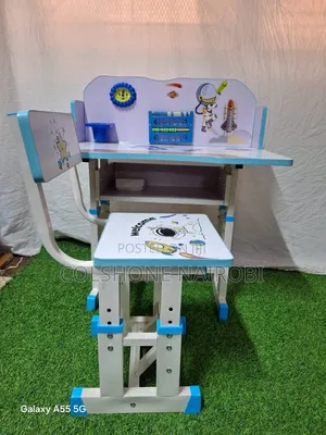 Kids' Adjustable Study Desk and Chair Set - Space Theme