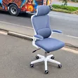 Premium Ergonomic Office Chair with Headrest - Grey & White - 1