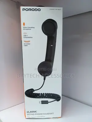 Porodo Retro Phone Handset yenye Type-C