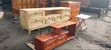 Modern Mahogany & Mango TV Stand - 1