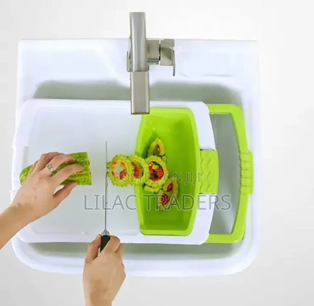 3-in-1 Over-the-Sink Kitchen Cutting Board - 1