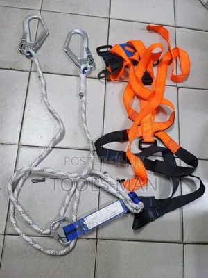 Fall Arrest Safety Harness with Double Lanyard