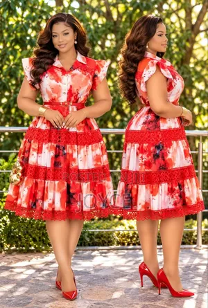 Flowered Dress with Rays