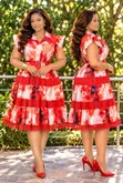 Flowered Dress with Rays - 1