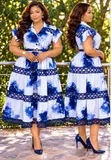 Flowered Dress with Rays - 4