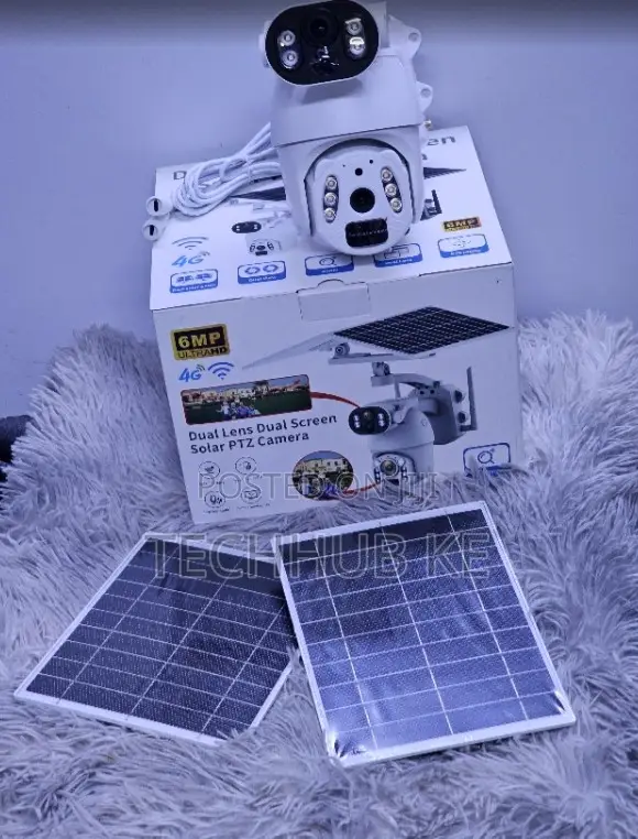 Outdoor 6MP 360 PTZ Solar CCTV Camera with 2 Lenses - 1