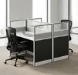 2-Seater Open Nyeusi & Nyeupe Workstation - 2