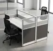 2-Seater Open Nyeusi & Nyeupe Workstation - 3