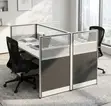 2-Seater Open Nyeusi & Nyeupe Workstation - 4