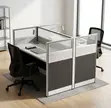 2-Seater Open Nyeusi & Nyeupe Workstation - 5