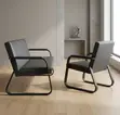 Ofisi Lobby Sofa ya Ngozi Nyeusi ya Viti 5 - 1