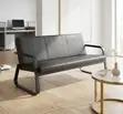 Ofisi Lobby Sofa ya Ngozi Nyeusi ya Viti 5 - 2