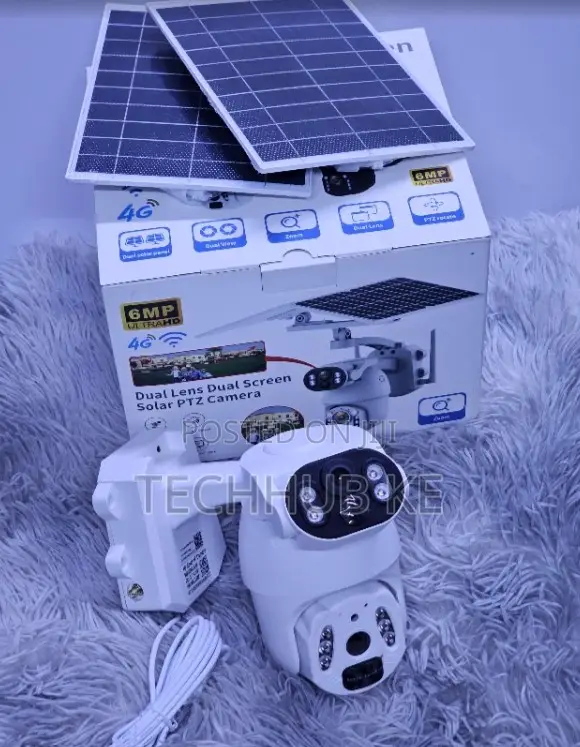 6MP Dual Lens Solar PTZ CCTV Camera - Wireless, 4G, Two-Way Audio - 1