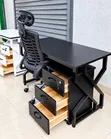 Kikao cha Kisasa cha Ofisi na Droo 3 & Kiti cha Ergonomic - 2