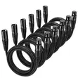 XLR Cables 3ft (1m) - 6 Pack, Professional Microphone Cables - 3