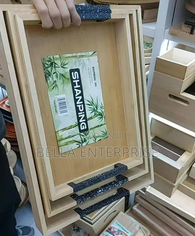 3pcs Multi-Functional Bamboo Food Storage Trays - 1
