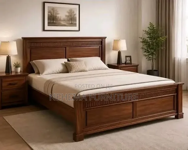 Queen Size Mahogany Bed - 1