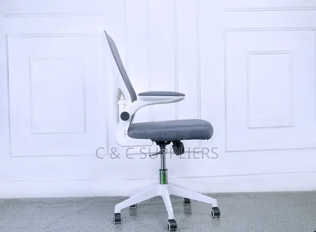 Medium Back Mesh Office Chair with Flip Armrests - 1
