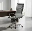Kiti cha Ofisi cha Kitambaa cha Kijivu chenye Mgongo Mrefu - 4