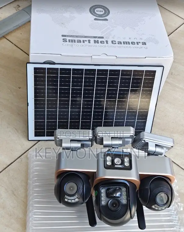 V380Pro Triple Lens Solar Security Camera with Floodlights - 1