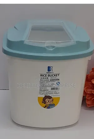 10kg Bakuli la Kuhifadhia Wali/Nafaka na Kikombe cha Kupimia
