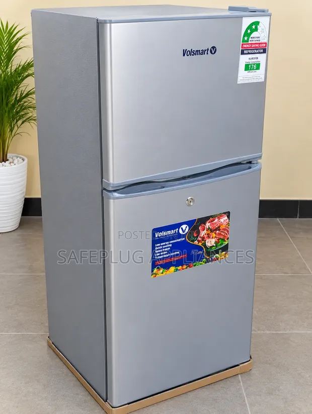 Volsmart 138L Silver Double Door Fridge with Freezer - 1