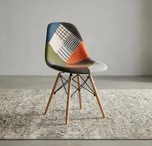 Modern Dining Chair - Brown Fabric