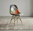 Modern Dining Chair - Brown Fabric - 3