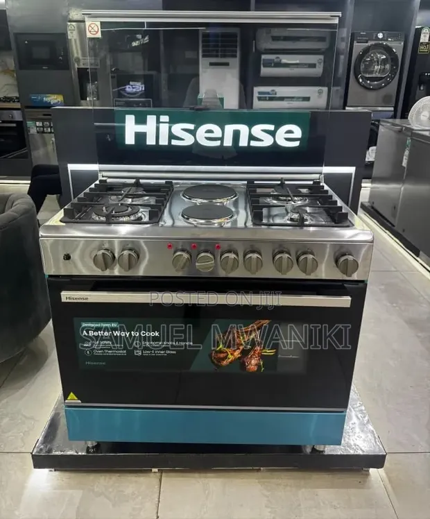 Hisense 60x90cm 4 Gas + 2 Electric Cooker HF942GEES - 1