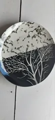 Set of 6 Ceramic Tree Plates - 1