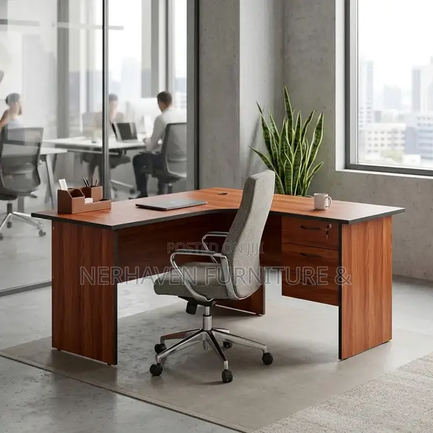 L Shape Office Table - Spacious Modern Workstation - 1