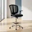 Black Mid-Back Counter Chair - 1