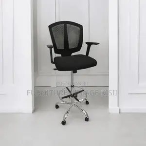 Black Mid-Back Counter Chair