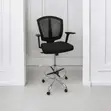 Black Mid-Back Counter Chair - 2