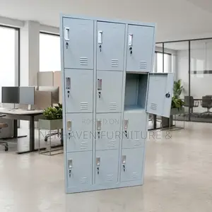 12-Door Metal Locker Cabinet - Office & Staff Storage
