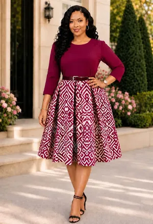 Box Pleats Skater Dress