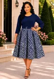Box Pleats Skater Dress - 3