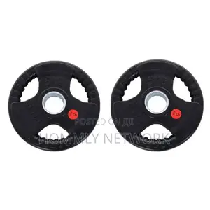 5kg Rubber Coated Olympic Weight Plates Pair