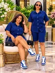 Denim Short Set (L-2XL) - 2