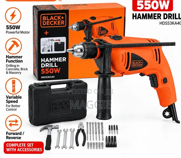 550W Hammer Drill - Black+Decker - 1