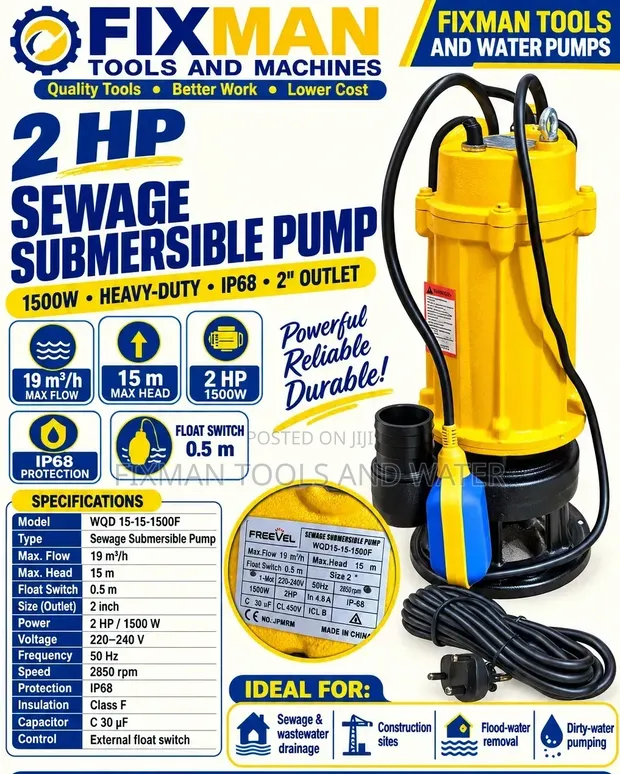 Freevel Sewage Pump 2HP 1500W - 1