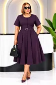 Plain Official Dress with Button Design - 1
