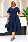 Plain Official Dress with Button Design - 2