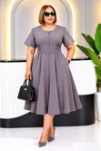 Plain Official Dress with Button Design - 3